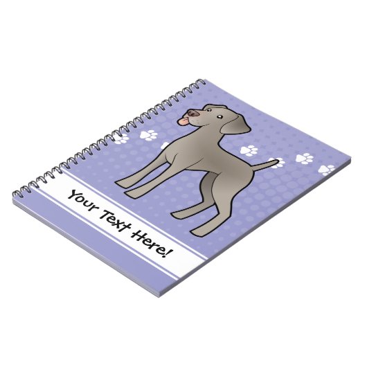 Cartoon Weimaraner Notizblock (Linke Seite)