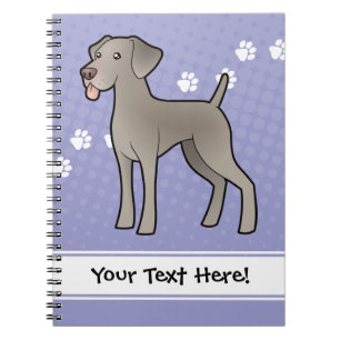 Cartoon Weimaraner Notizblock