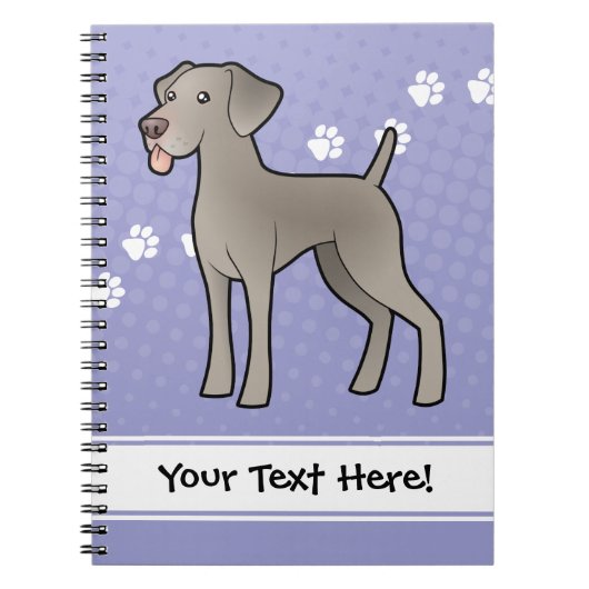 Cartoon Weimaraner Notizblock (Vorderseite)
