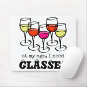 Cartoon Weinglas in meinem Alter, ich brauche Bril Mousepad (Mit Mouse)