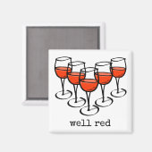 Cartoon Weingläser Brunnen Roter Weinkeller Spaß Magnet (Vorderseite/Rückseite)