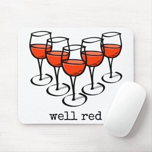 Cartoon Weingläser Brunnen Roter Weinkeller Spaß Mousepad (Mit Mouse)
