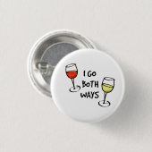 Cartoon Weingläser I go beides wunderbare Button (Vorne & Hinten)