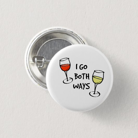Cartoon Weingläser I go beides wunderbare Button (Vorne & Hinten)