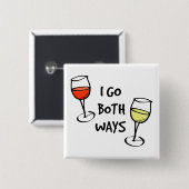 Cartoon Weingläser I go beides wunderbare Button (Vorne & Hinten)