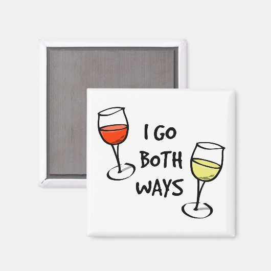 Cartoon Weingläser I go beides wunderbare Magnet (Vorderseite/Rückseite)