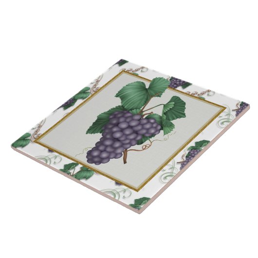 Cartoon Weintrauben Küche oder Umbau Tile Fliese (Seite)