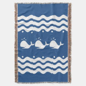 Cartoon Weiße WALE in Mittelblau Decke (Vorderseite Vertikal)