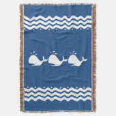 Cartoon Weiße WALE in Mittelblau Decke (Vorderseite Vertikal)