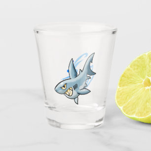 Cartoon Weißer Hai Schnapsglas