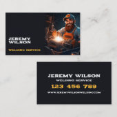 Cartoon Welder Metallschweißdienst Visitenkarte (Vorne/Hinten)