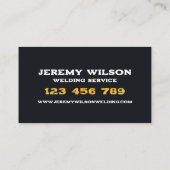 Cartoon Welder Metallschweißdienst Visitenkarte (Rückseite)