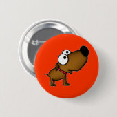 Cartoon-Welpe Button (Vorne & Hinten)