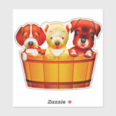 Cartoon Welpen Aufkleber (Blatt)