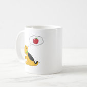Cartoon-Welpen-Hund, der an einen Apple denkt Kaffeetasse (Vorderseite Links)
