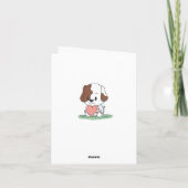 Cartoon Welpen Hund mit einem Herz Vielen Dank Dankeskarte (Rückseite)