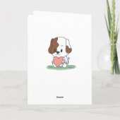 Cartoon Welpen Hund mit Herzgeburt Karte (Rückseite)