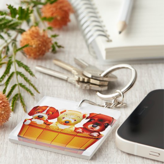 Cartoon Welpen Schlüsselanhänger (Vorderseite rechts)