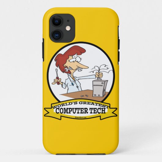 CARTOON weltbest COMPUTERTECH FRAUEN Case-Mate iPhone Hülle (Rückseite)