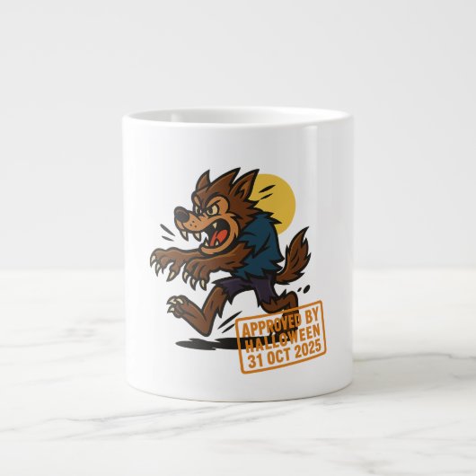 Cartoon Werewolf - von Halloween genehmigt Jumbo-Tasse (Vorderseite)