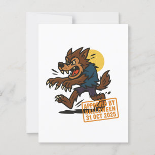 Cartoon Werewolf - von Halloween genehmigt Postkarte