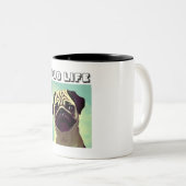 Cartoon Wertvoll und Adorable Mops Shot Zweifarbige Tasse (VorderseiteRechts)