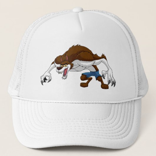 Cartoon Werwolf Truckerkappe (Vorderseite)