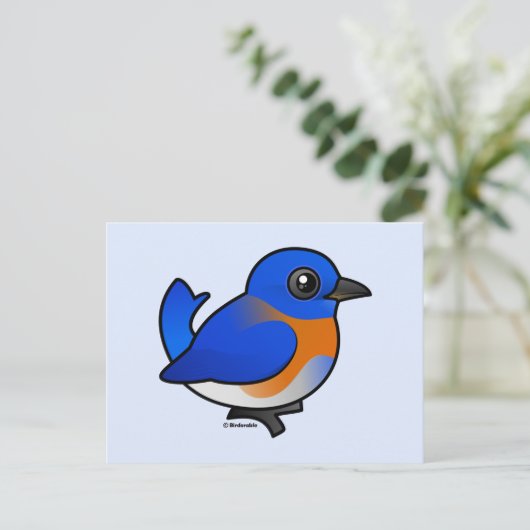 Cartoon Western Bluebird Postkarte (Stehend Vorderseite)