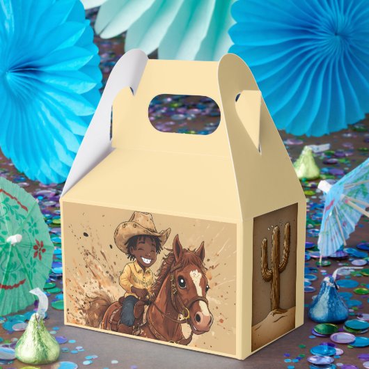 Cartoon Western Ride Tall Cowboy Geschenkschachtel (Party)