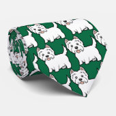 Cartoon-Westhochland-weißer Terrier Krawatte (Gerollt)