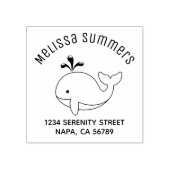 Cartoon Whale-Adresse Gummistempel (Prägung)