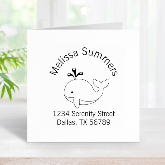 Cartoon Whale-Adresse Gummistempel