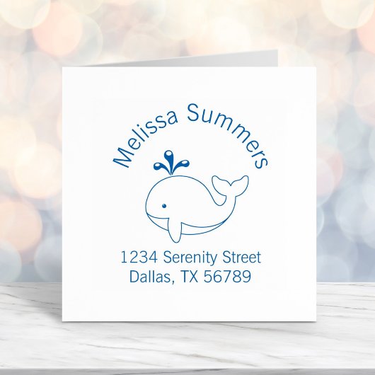 Cartoon Whale Arch Address Permastempel