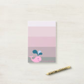 Cartoon Whale auf Streifen - Personalisiert Post-it Klebezettel (Auf Schreibtisch)