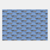 Cartoon Whale Blues im Ozean Geschenkpapier Set (Vorderseite 3)