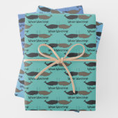Cartoon Whale Blues im Ozean Geschenkpapier Set (Beispiel)