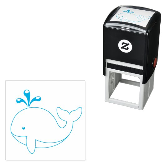 Cartoon Whale Permastempel (Beispiel)