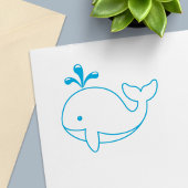 Cartoon Whale Permastempel