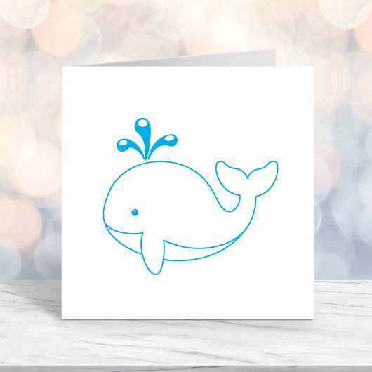 Cartoon Whale Permastempel