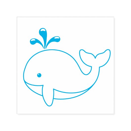 Cartoon Whale Permastempel (Design)