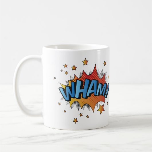 Cartoon Wham Platsch Kaffeetasse (Links)