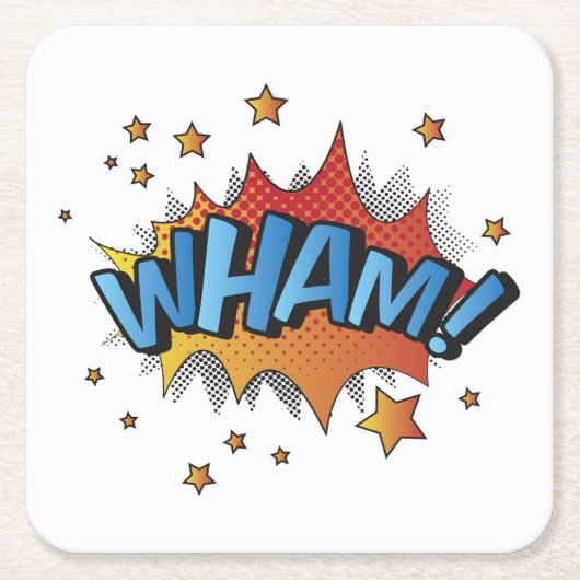 Cartoon Wham Platsch Rechteckiger Pappuntersetzer (Vorderseite)