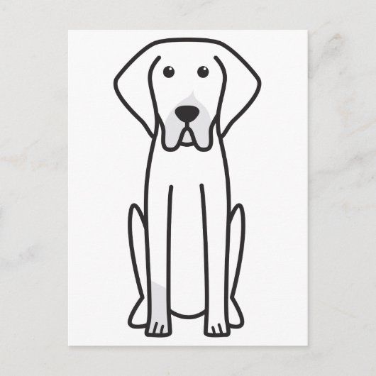 Cartoon "White and Black Hound" Postkarte (Vorderseite)