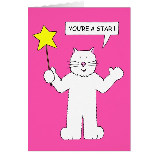 Cartoon "White Cat Wearing Sunglasses" (Vorne)