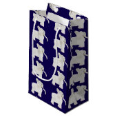 Cartoon White Elephant Gift Exchange Kleine Geschenktüte (Vorderseite Schrägansicht)