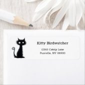 Cartoon White Eyes Black Cat Funny Rücksendeadress (Insitu)