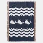 Cartoon White WHALE auf dunkelblau Decke (Vorderseite Vertikal)