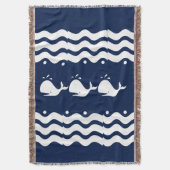 Cartoon White WHALE auf dunkelblau Decke (Vorderseite Vertikal)