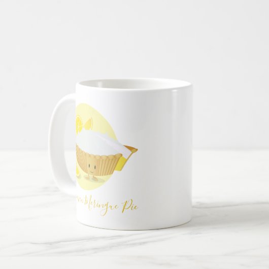 Cartoon White Yellow Lemon Meringue Pie Charaktere Kaffeetasse (Vorderseite Links)