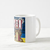 Cartoon-Wikinger Krieger und Longship Kaffeetasse (VorderseiteRechts)